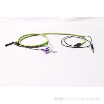 Good Sound Quality Zipper Earphone with CE and RoHS Product Approvals